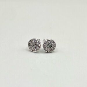 Cubic Zirconia Pave Cluster Post Earrings